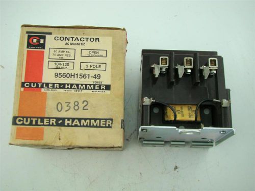 CUTLER-HAMMER CONTRACTOER 3 POLE 60AMP 104-120 COIL VOLTS