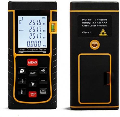 AGM E80 80m/262ft Digital Laser Distance Meter Measure Tool Range Finder With