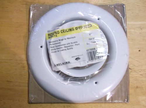 6&#034; White Ceiling Diffuser, Metal, Round, New Sealed Package