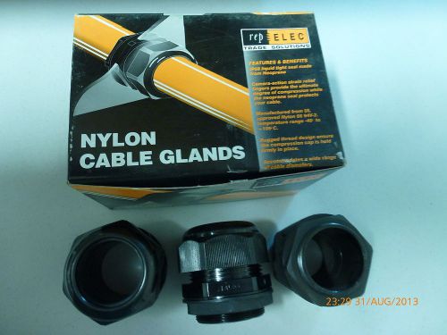 Rep Elec CABGN50 50mm Cable Glands Black Nylon Qty 6 New