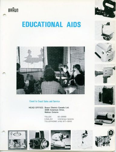 BRAUN EDUCATIONAL AIDS SPECIFICATION BROCHURE IN VERY GOOD CONDITION 1960&#039;s