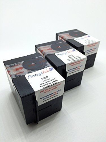 Postageink.com Pitney Bowes 765-9 (3-Pack) Red Ink Cartridge for DM300c, DM400c,