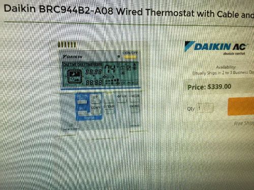 DAIKIN BRC944B2  REMOTE CONTROLLER With BRCW901A08 Wire   New In Boxes