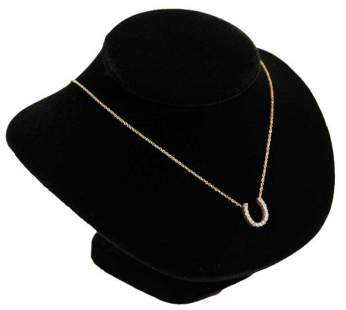 6 1/8&#034; Black Velvet Pendant &amp; Necklace Jewelry Display