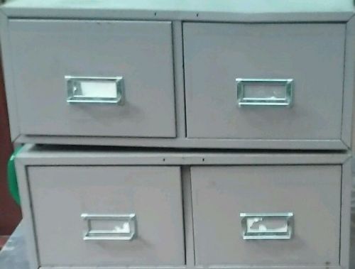 index card steel 2 drawer filing cabinets used 2 Units