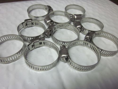 10pc 1-1/8&#034; CLAMP STAINLESS STEEL HOSE CLAMPS 3/4&#034;1-1/8&#034; GOLIATH INDUSTRIAL TOOL