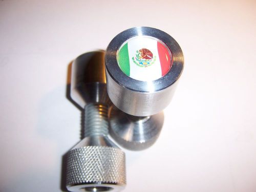 Two hole pins. 1/2&#034; to 1-1/8&#034; knurled, aluminum,mexico flag. by jermamma. for sale