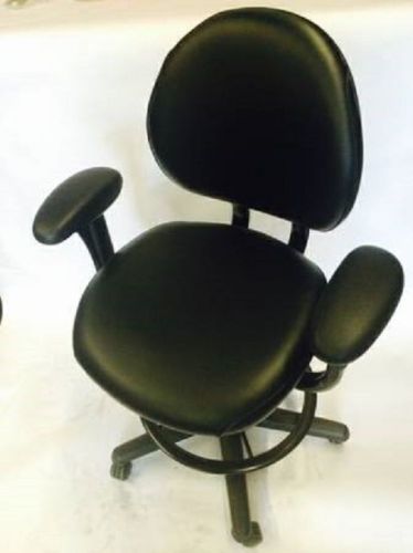 STEELCASE BLACK LEATHER CRITERION WORKSTOOL