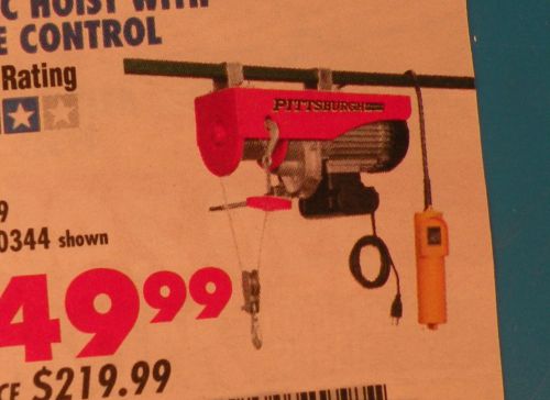 HARBOR FREIGHT COUPON SAVE $70 ON A ~1300 LB ELECTRIC HOIST W REMOTE CONTROL B40