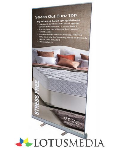 47 x 80 retractable roll up trade show display banner stand with print for sale