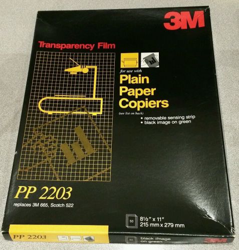 3M Transparency Film PP2203 plain paper copiers Black image on Green 46 count