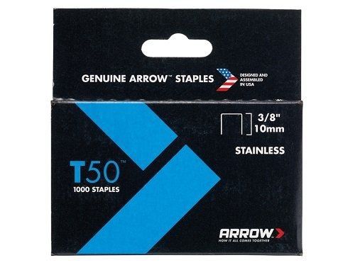 Arrow 506SS1 Genuine T50 Stainless Steel 3/8-Inch Staples, 1,000-Pack