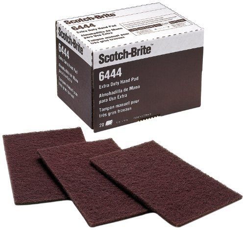 Scotch-Brite Extra Duty Hand Pad 6444, 9&#034; Length x 6&#034; Width, Fine Grit (Pack of