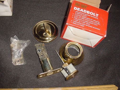 LOCKSMITH NOS Nu-set Deadbolt no keys Single cylinder polished brass