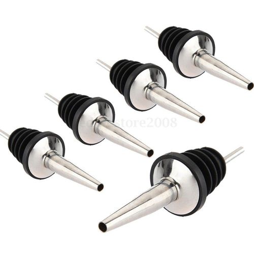 5Pcs Stainless Steel Liquor Pourer Flow Wine Bottle Pour Spout Stopper Dispenser