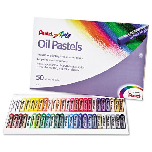 &#034;Pentel Oil Pastel Set W/Carrying Case,45-Color Set, Assorted, 50/set&#034;