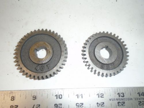 MACHINIST TOOLS  LATHE MILL South Bend Gear Lot 40T &amp; 36T   5/8&#034; Center