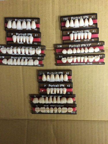 Dental lab Dentsply Portrait  IPN Denture teeth (12 Cards)  (NEW)