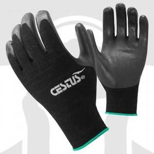 Power Grip Nitrite Coated Work One Pair Glove, Black Cestus Gloves 6091 M/L