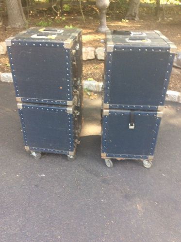 Commercial Rolling (4) Trunks With Jewelry Trays