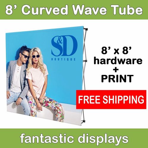 8ft Tension Fabric Pop Up Display With Print - Collapsible Velcro Backdrop