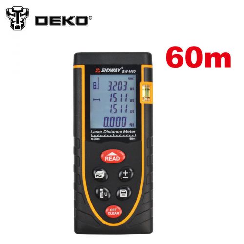 DEKO 60m/2362in Digital Laser Distance Meter Range Finder Measure Diastimeter