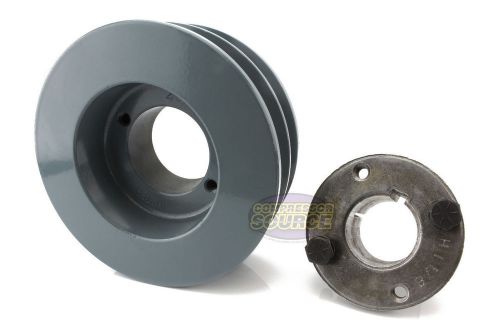 Cast iron 4.5&#034; 2 groove dual belt b section 5l pulley w/ 7/8&#034;sheave bushing for sale