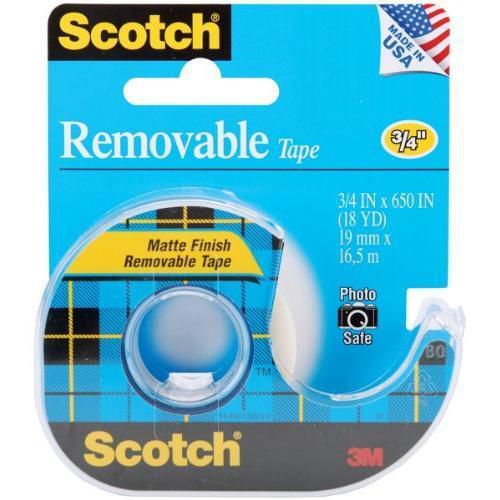 Scotch Removable Tape, 0.75 x 650 Inches (224) New