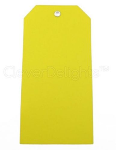 50 Pack - Yellow Plastic Tags - 4.75 X 2.375 - Tear-Proof And Waterproof - Tags