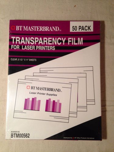 BTM00562 BT Masterbrand transparency film for laser printers sealed 50 pack