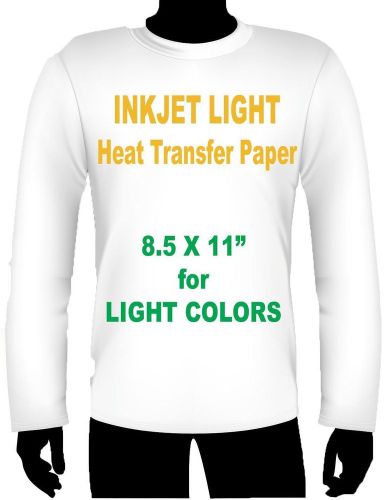 INKJET IRON ON HEAT TRANSFER PAPER LIGHT 550 PK 8.5X11