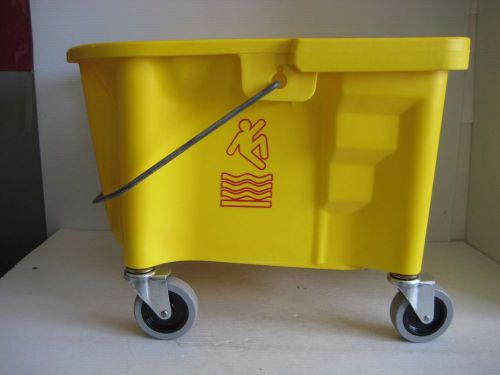 Industrial 26 qt mop bucket 226-3yw splash guard yellow non marking casters for sale