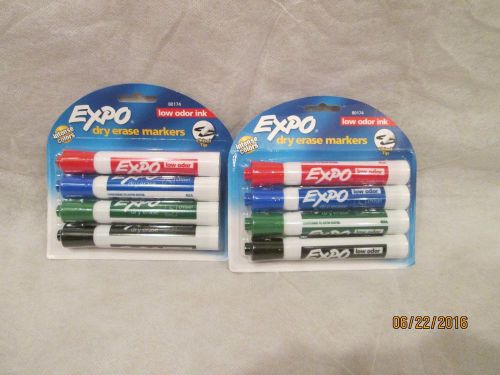 Expo 2 Low-Odor Dry Erase Markers, Chisel Tip, 4-Pack, Assorted Colors X 2 PACKS