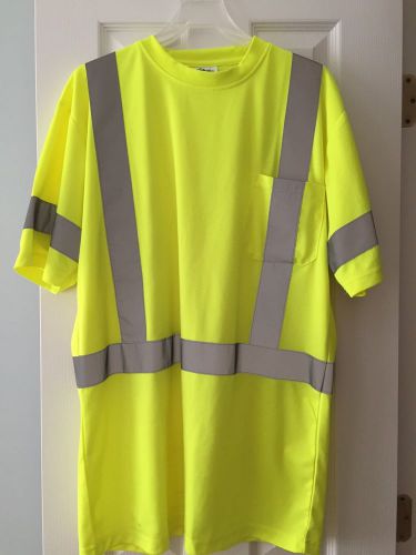 New Armor Crest HI-VIS Class 3 Safety Tshirt Size Large Model #28-4380