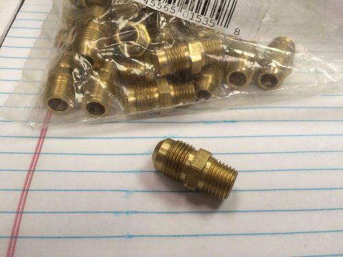 Brass fitting half union  1/4&#034; n.p.t male x 3/8&#034; male flare, part# w30-6 for sale
