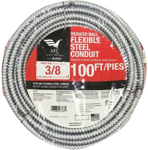 Afc cable systems 3/8 in. x 100 ft. flexible steel conduit for sale