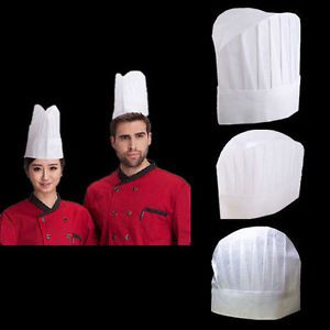5 PCSChef White Men Baker Elastic Cap New Kitchen Hot Hat Catering Non-woven