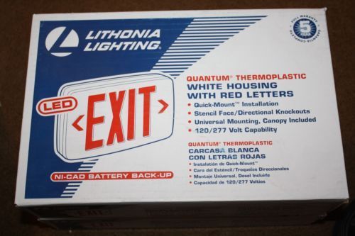NEW LED Emergency Exit Sign Lithonia Lighting LQM S W 3 R 120/277 EL N M6 FREE
