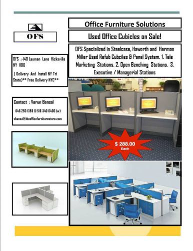 Used Office Cubicles  Panels (Steelcase  Heman Miller or Haworth)  Work Stations