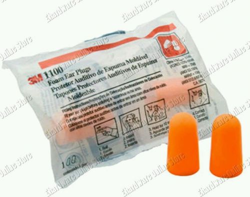3M FOAM EARPLUGS 1100 DISPOSABLE HEARING PROTECTION (20 PAIRS) NRR 29dB