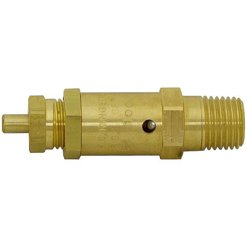 Kingston 125ss brass safety valve, 100 psi set pressure, 1/8&#034; npt mal for sale