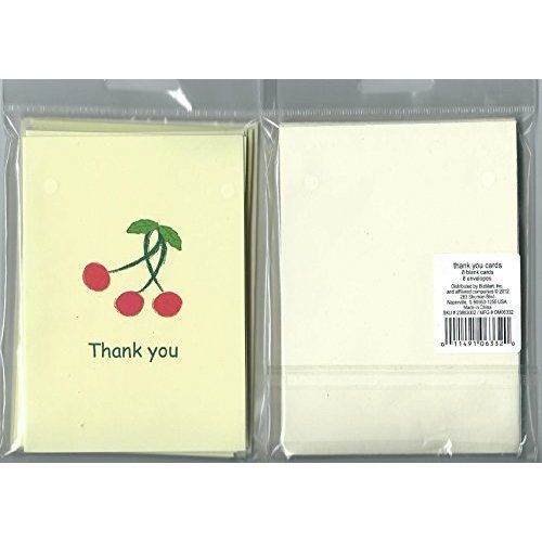 Cherry Design Thank You Note Cards 8 Count With Envelopes Brand New