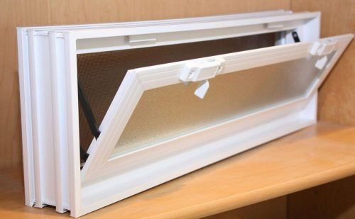 24x8x3 Vinyl, Thermal Pane, Glass Block Vent with Dual Insulated Glass Unit