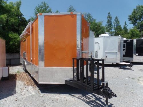 Concession trailer 8.5 x 24 orange food event catering for sale