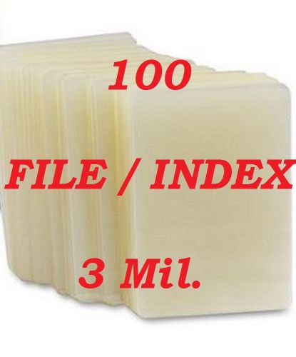 Laminating Laminator Pouches Sheets Index Card 3-1/2 x 5-1/2 100- Pack 3 Mil.
