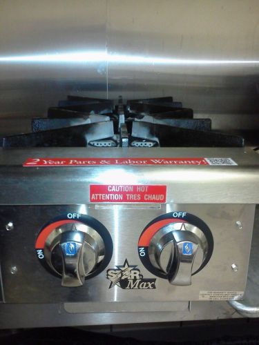 Used star-max front-to-back 2 burner countertop gas hot plate - 602hf for sale