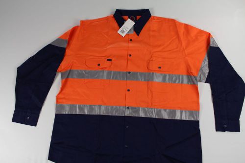 Ritemate work shirt 4xl 3m scotchlite tape reflective orange blue day night 54,e for sale
