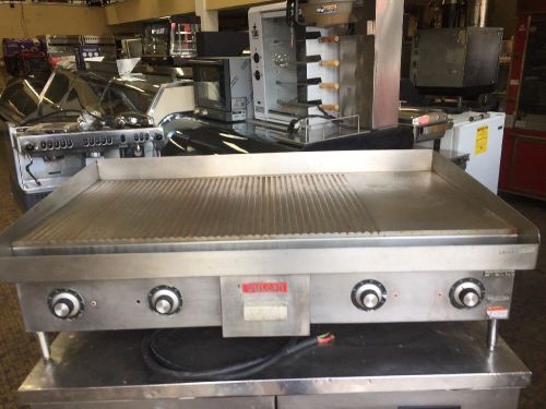&#034;VULCAN-HART HEG48D&#034; HEAVY DUTY COMMERCIAL 48&#034;W 208V/3Ph ELECTRIC GRIDDLE NSF