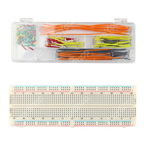 830 Tie Points Solderless PCB Breadboard MB102+140Pcs Jumper Cable Wire BS5
