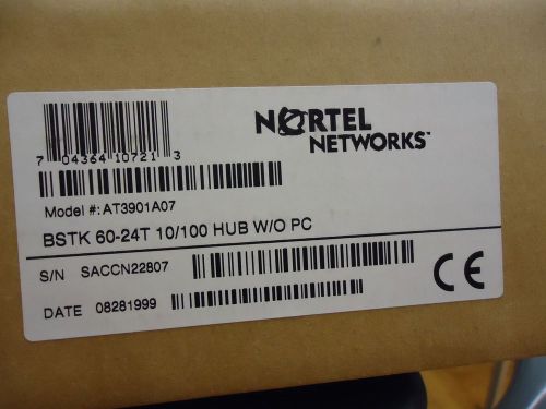 AT3901A07 NORTEL NETWORKS BSTK 60-24T HUB BRAND NEW!